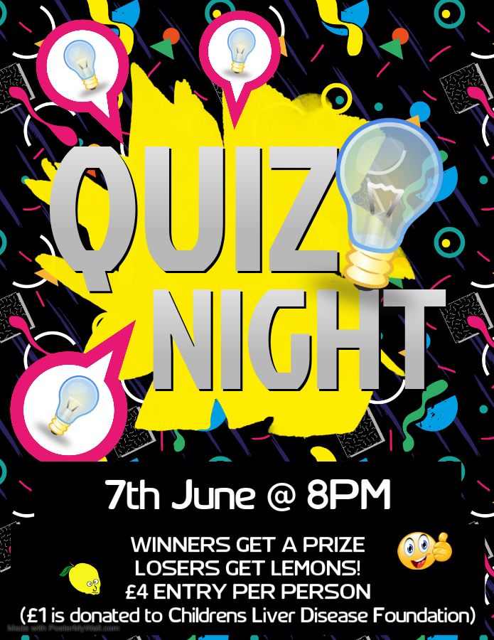Quiz night 7th June 2025